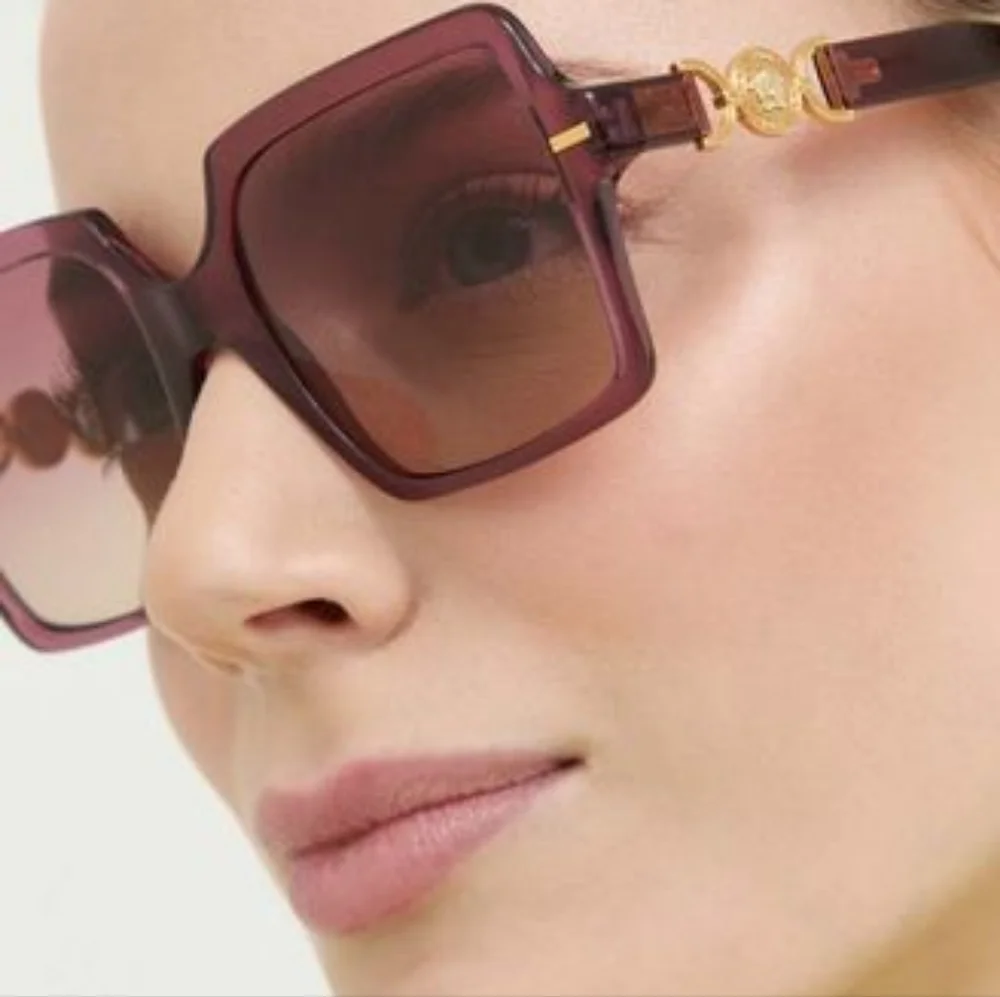 NEW VERSACE SQUARE PINK WOMEN SUNGLASSES VE4441 5209/68 MOD 4441 520968 - Picture 1 of 5